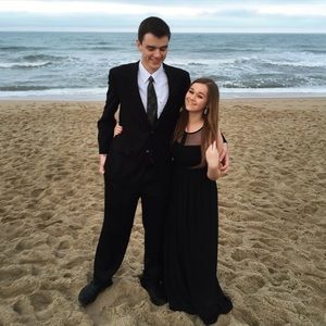 Black PromGirl Long Prom Dress with Illusion Back